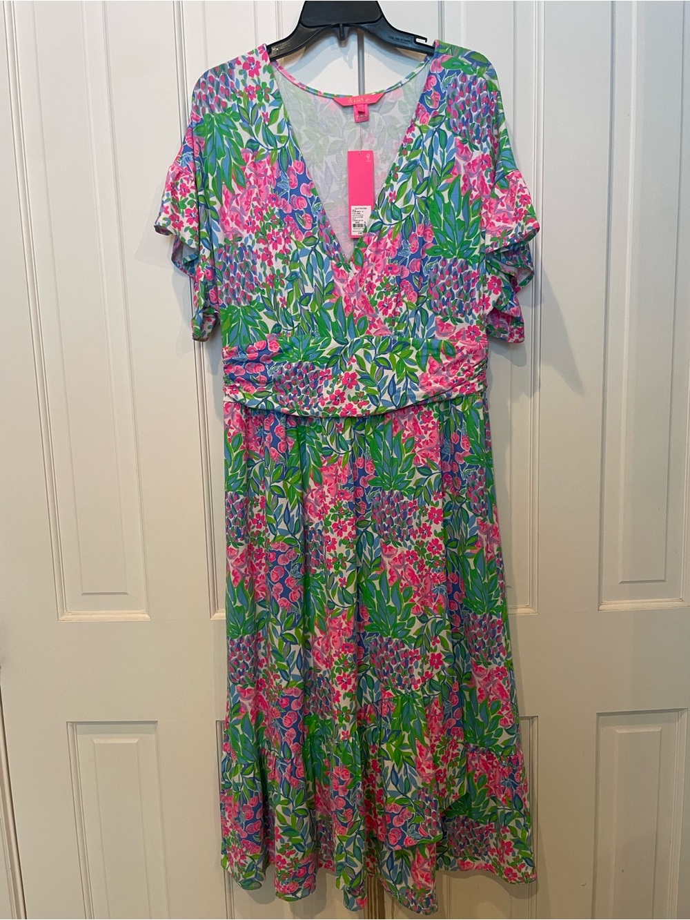 Lilly Pulitzer Pink, Green & Blue Floral Maxi Dress